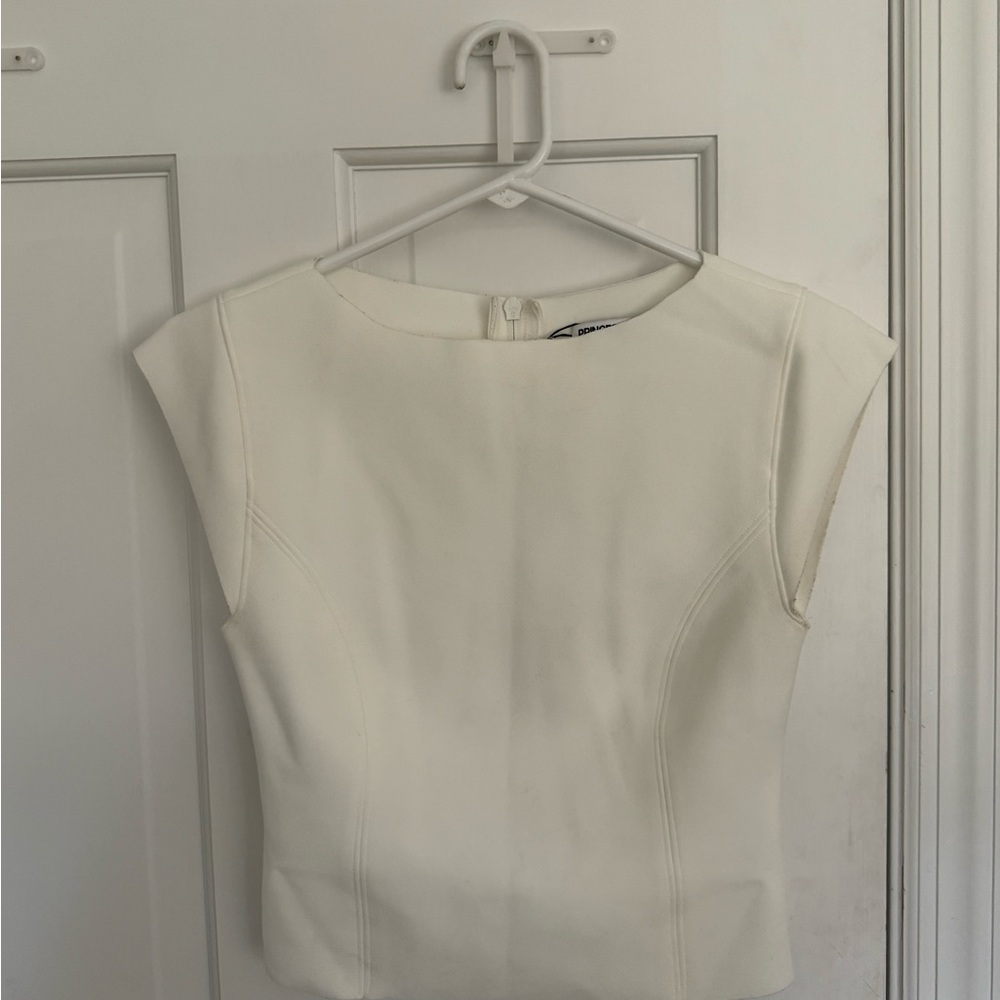 Princess Polly Cream Structured Blouse